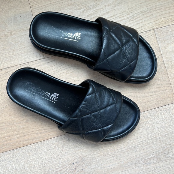 Nice black leather summer sandals size7 - Picture 2 of 6